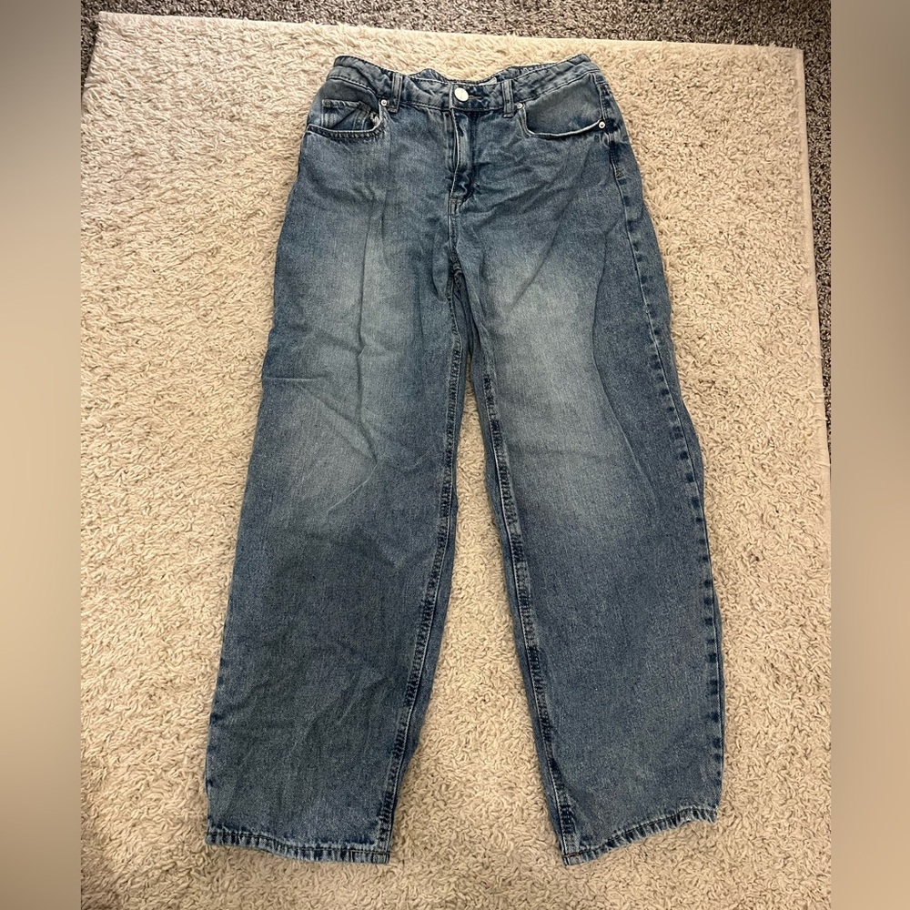 Classic Blue Denim Barrel Jeans